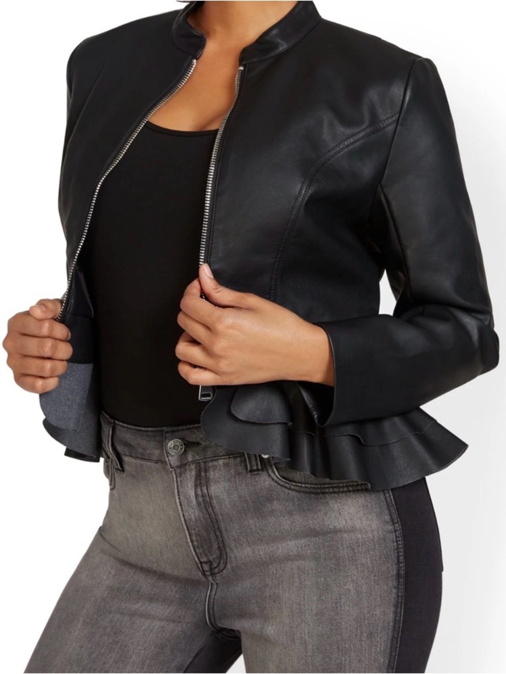 Marc New York Black Faux Leather Jacket